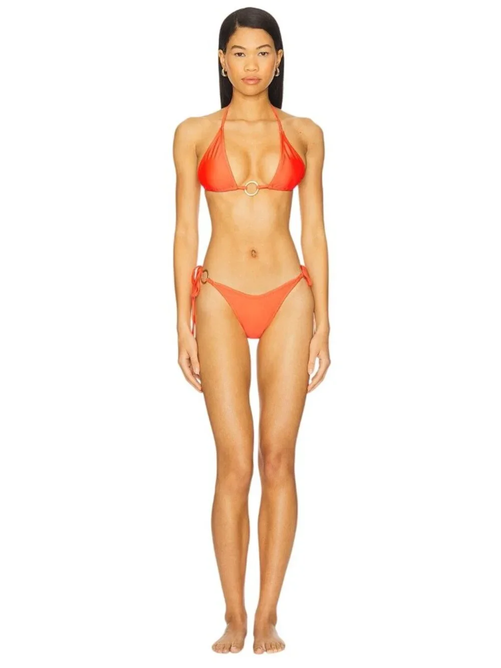 Kulani Kinis Ring Cheeky Tie Bikini Bottom in Amber Glow Medium New Womens